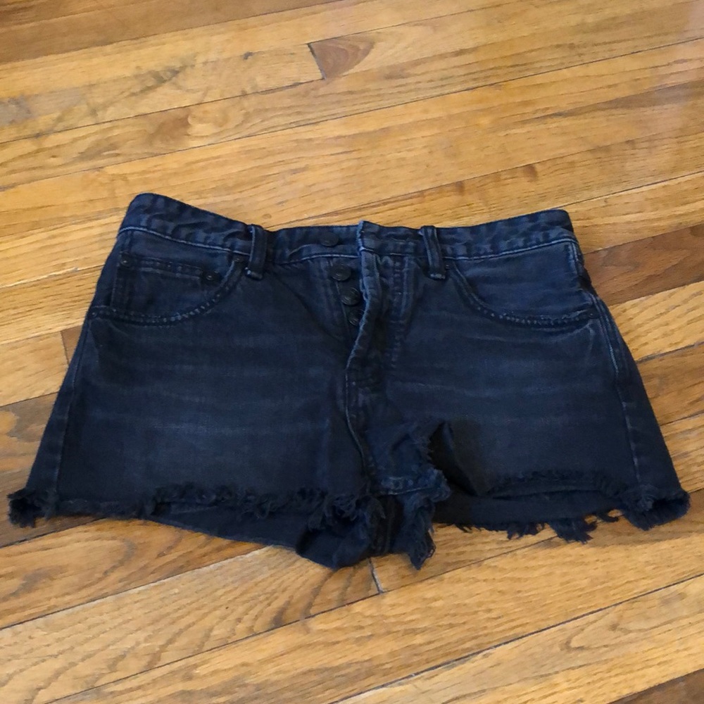 Free People Black denim shorts